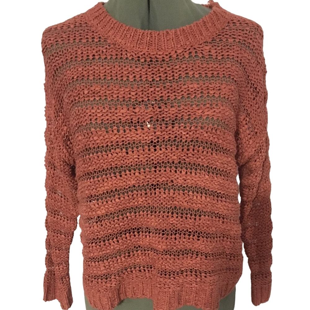 Forever 21 Open Stitch Crewneck Sweater Mauve Small